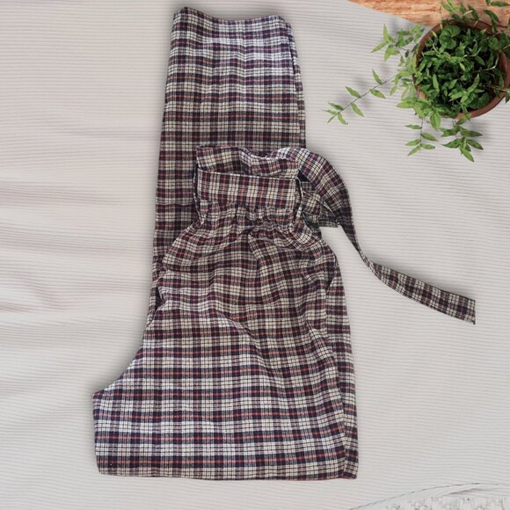 Hollister Ultra High Rise Retro Tapered Plaid Paperbag Trousers- New - Picture 1 of 9